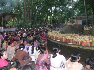 Making an offering at the Monkey Forest